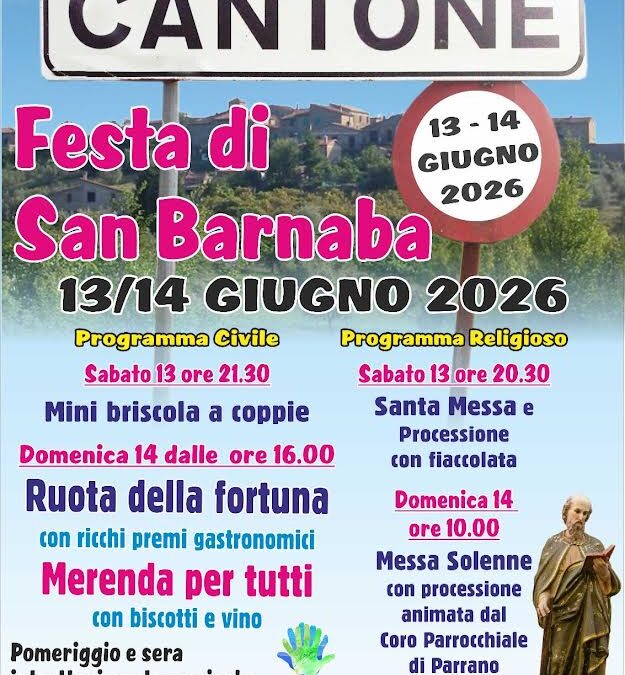 Festa di San Barnaba 2026 a Cantone